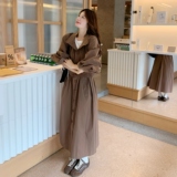 高级感咖色风衣外套女春秋2025新款显瘦流行爆款英伦风中长款大衣，女装风衣，2C271