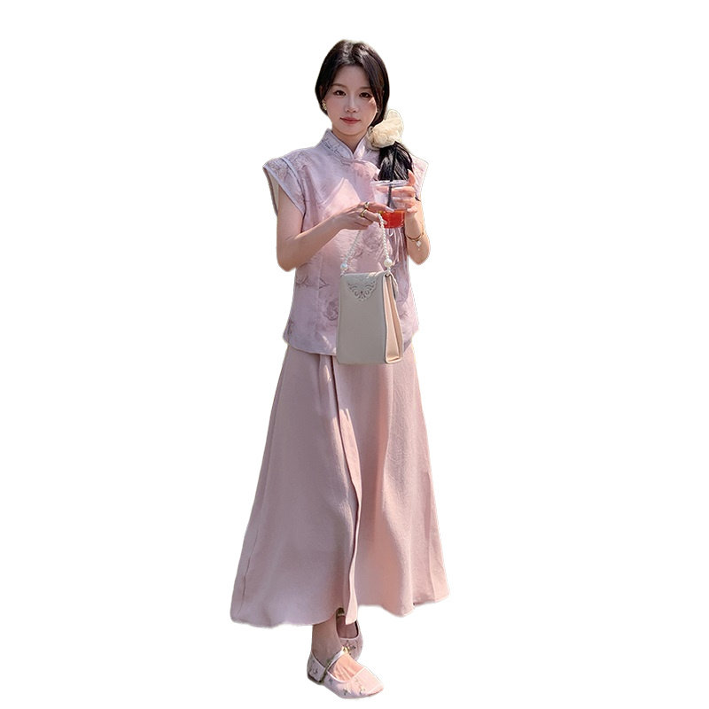 【夏季现货】甜美新中式风时髦裙套装088-6621p135k188,女装套装/套裙,2C088