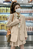 2024现货春秋学院风刺绣西装短裙套装P165-238，女装套装/套裙，2C299