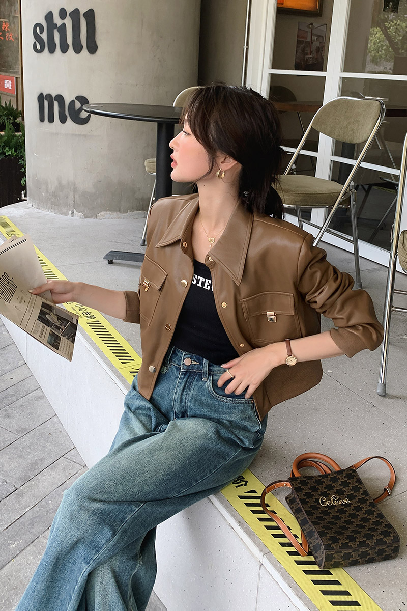【现货】春秋外套女士短款小皮衣2C238-P145-K199,女装皮衣,2C238