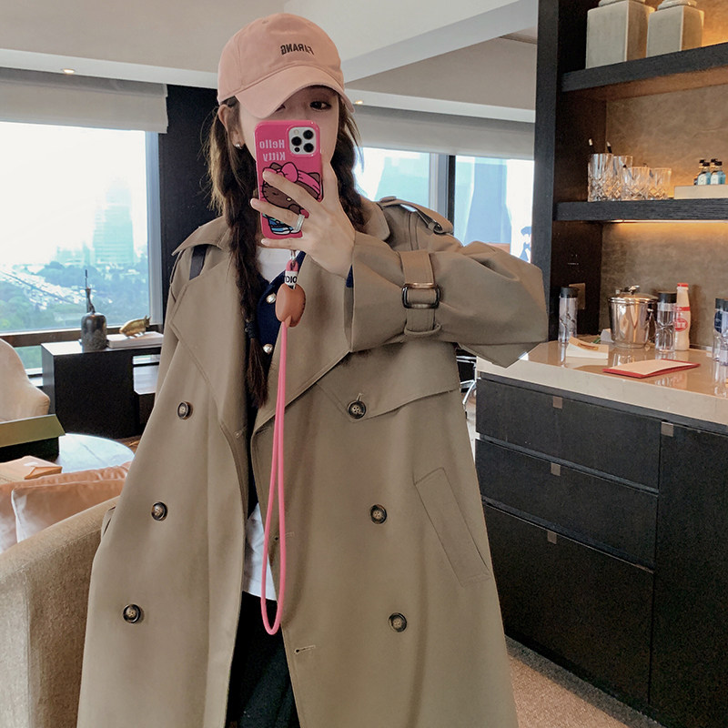 25春新款过膝长款英伦风风衣8272P160K228主推大货,女装风衣,2C060