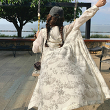 2C085-Q017P130风水墨印花连帽防晒风衣外套K1983天现货，女装风衣，2C085