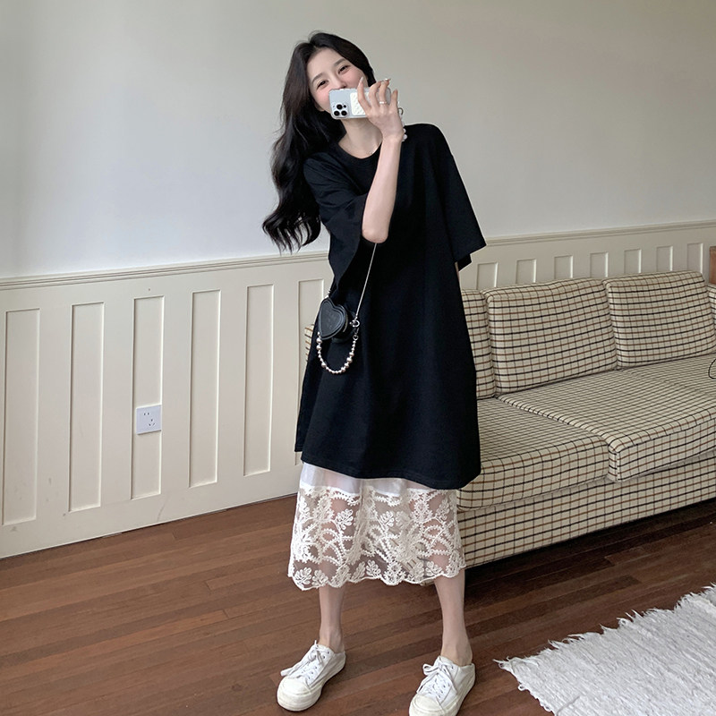 现货-主推-宽松连衣裙+蕾丝裙两件套2527-P135K188,女装套装/套裙,2C252