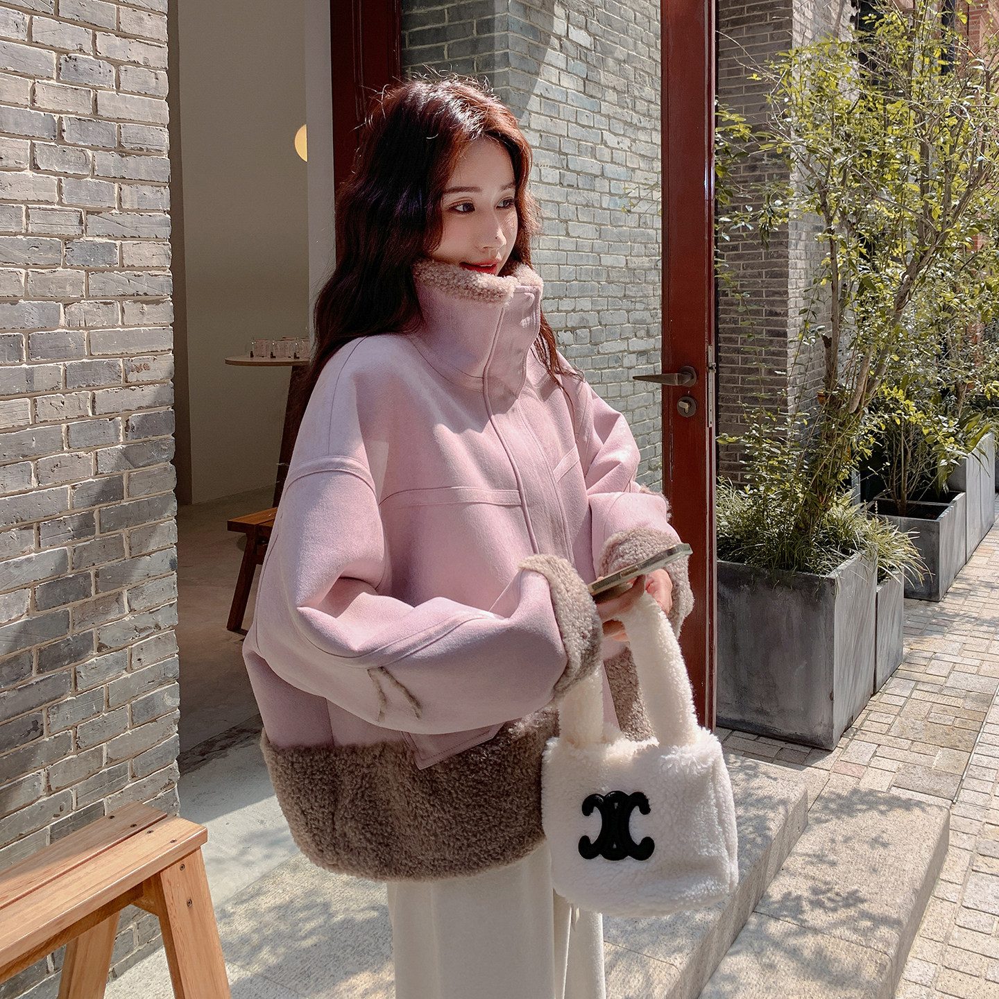 2025现货新款皮毛一体P220K318,女装皮草,2B146
