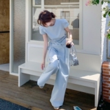 现货：夏装新款系带腰包上衣＋阔腿裤两件套2C135-8806P165K228，女装套装/套裙，2C135