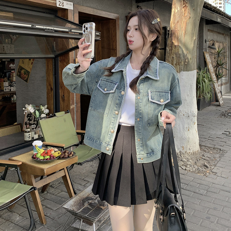 2025春季新款小香网红设计感牛仔外套潮2C057-A51-P135-K199,女装短外套,2C057