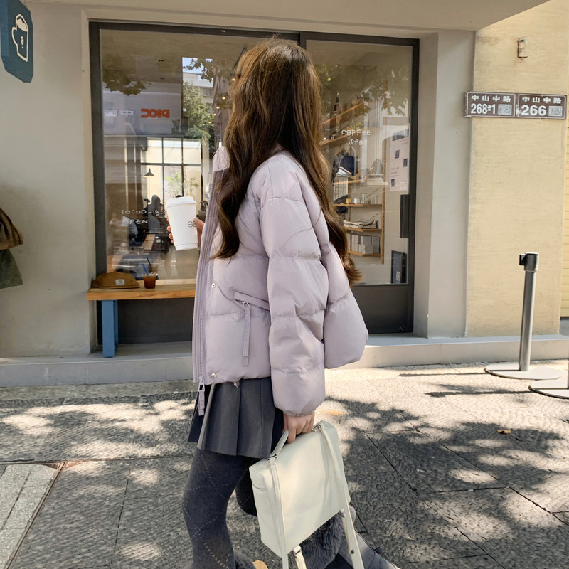新款独特超好看短款羽绒服女款冬季立领面包服小个子羽绒外套图片