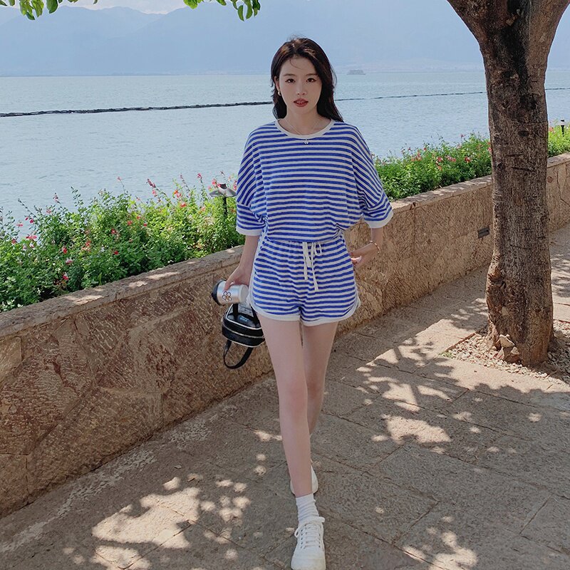 【夏款现货】百搭不挑人的条纹套装088-2385p125k188,女装套装/套裙,2C088