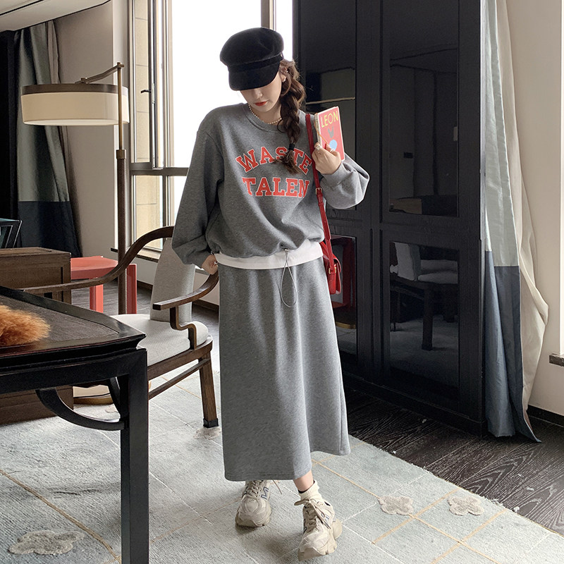 现货主推！字母卫衣半身裙裙两件套2C166-2268P135控218,女装套装/套裙,2C166