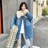 牛仔风毛毛领羽绒服女2026冬季加厚保暖白鸭绒外套小个子休闲宽松，女装羽绒服，2C166