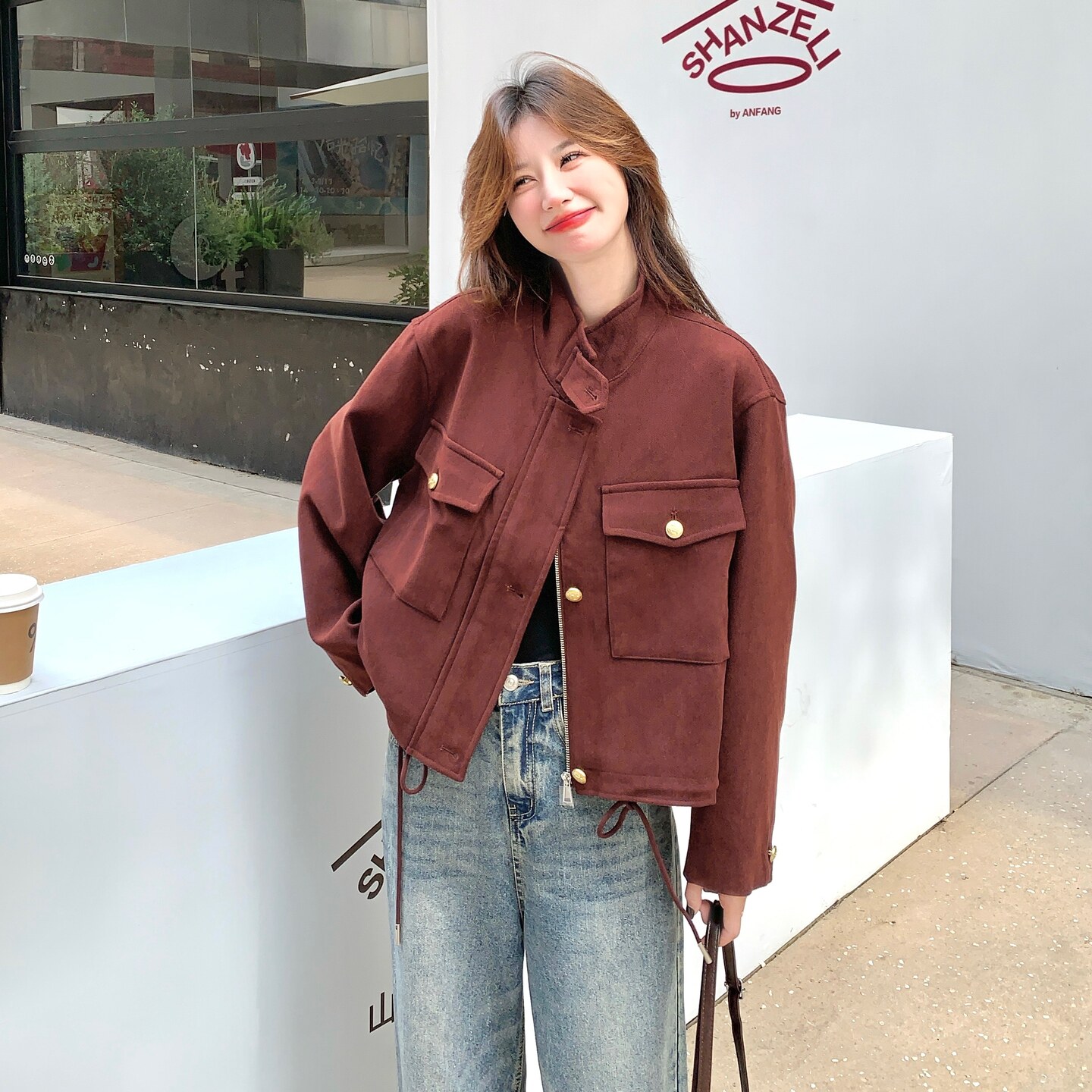 又酷又飒复古外套女2025秋季新款设计感洋气减龄复古时髦夹克上衣,女装短外套,2C012