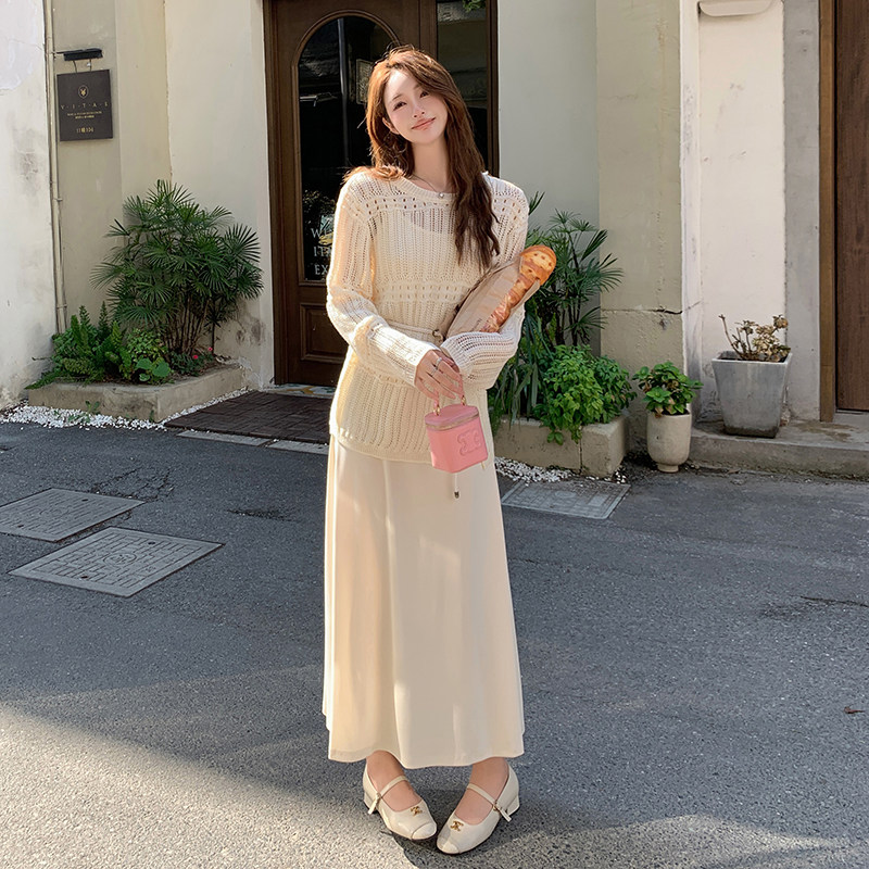 法式轻熟风御姐罩衫吊带套装连衣裙女春季氛围感韩系绝美两件套,女装套装/套裙,2C166