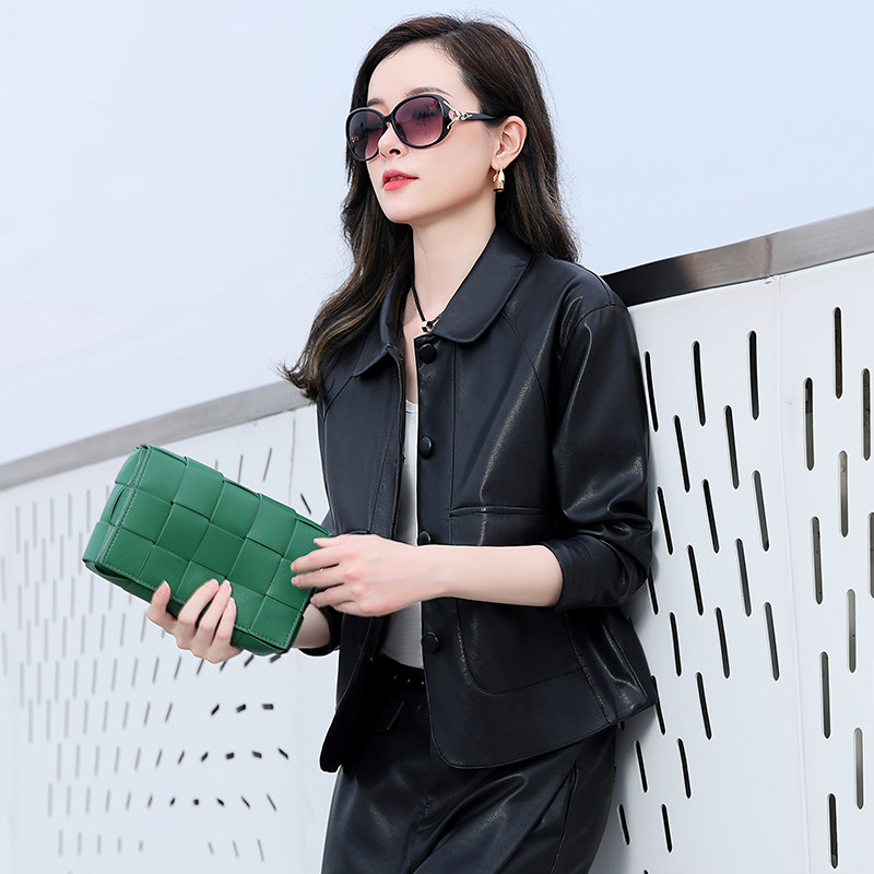 现货！皮衣外套女短款2025新款潮流时尚韩版宽松休闲皮夹克，女装皮衣，吾爱衣,女装皮衣,吾爱衣
