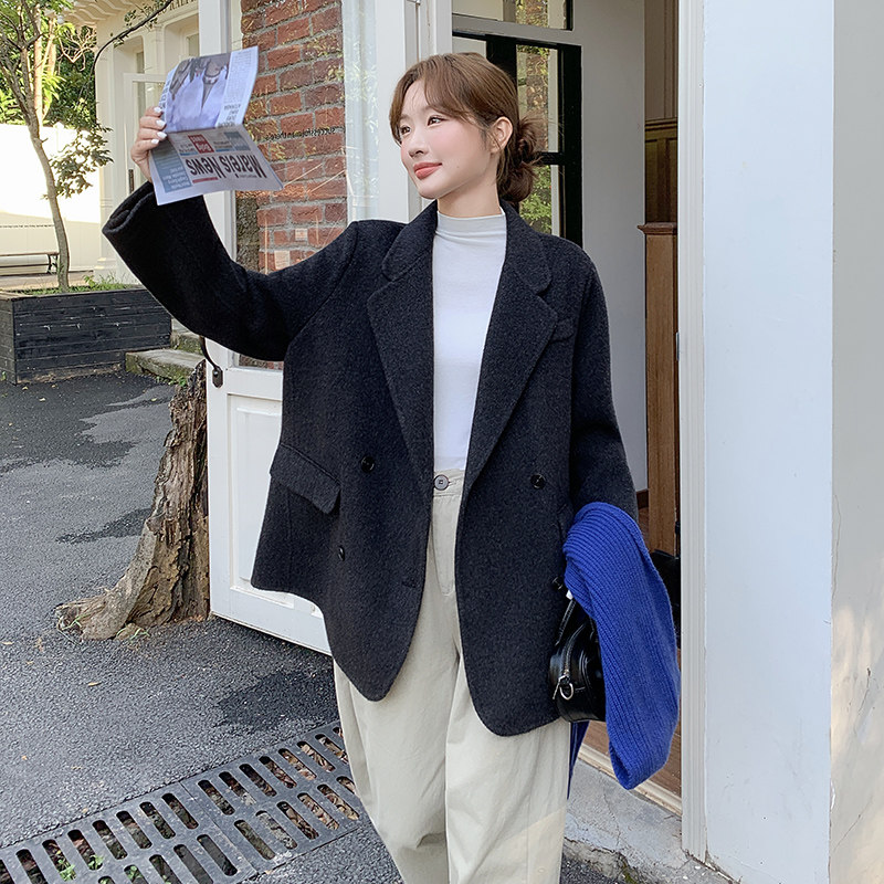 冬季新款现货双面羊绒西装呢外套2C300-2558-P295-K445,女装羊绒大衣,2C300