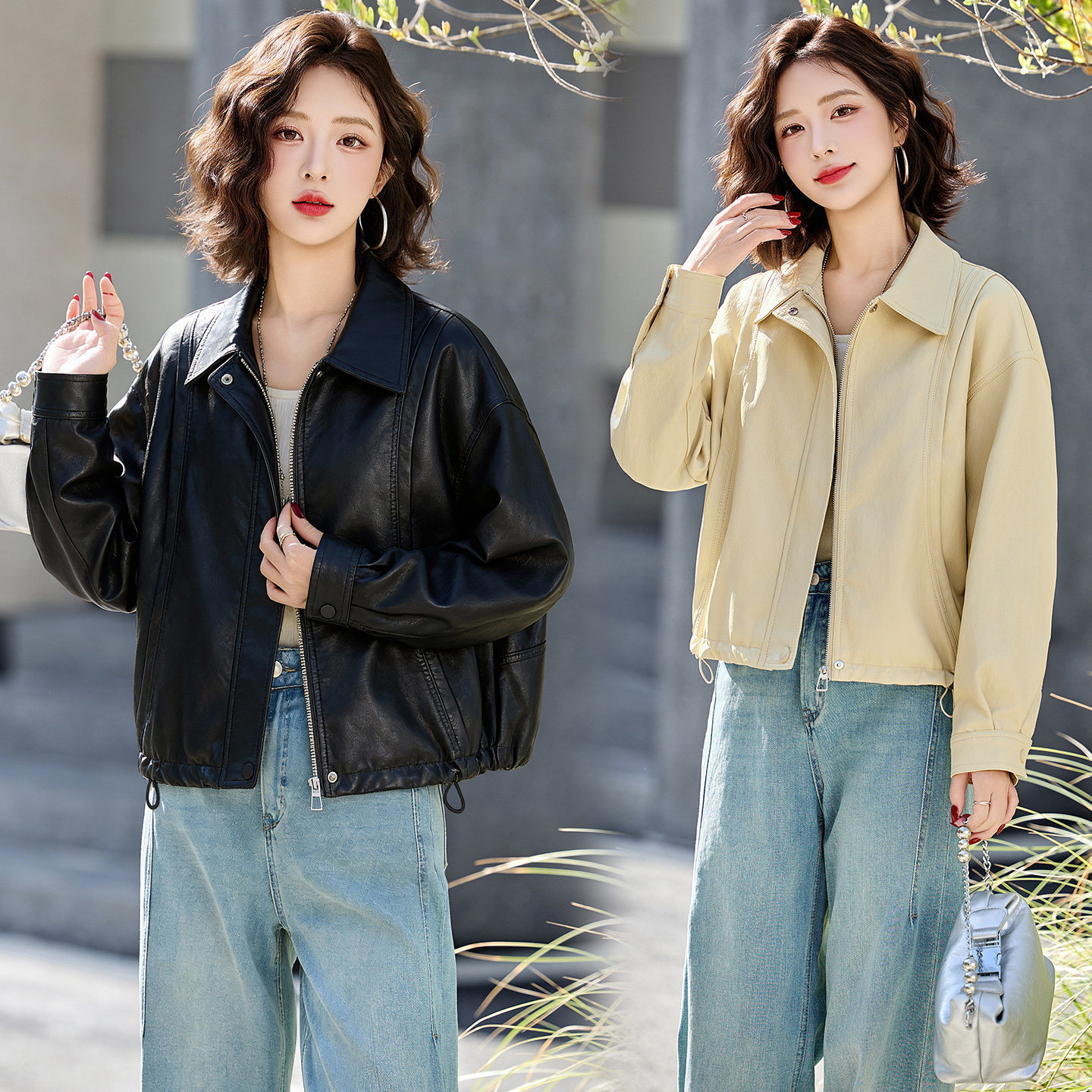 2026春季新款现货小个子皮衣短外套气质时尚休闲百搭日常通勤,女装短外套,英标秀（1C119）