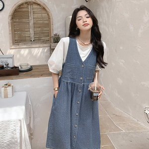 可盐可甜牛仔背带连衣裙两件套女2025夏季新款法式甜美减龄背心裙图片