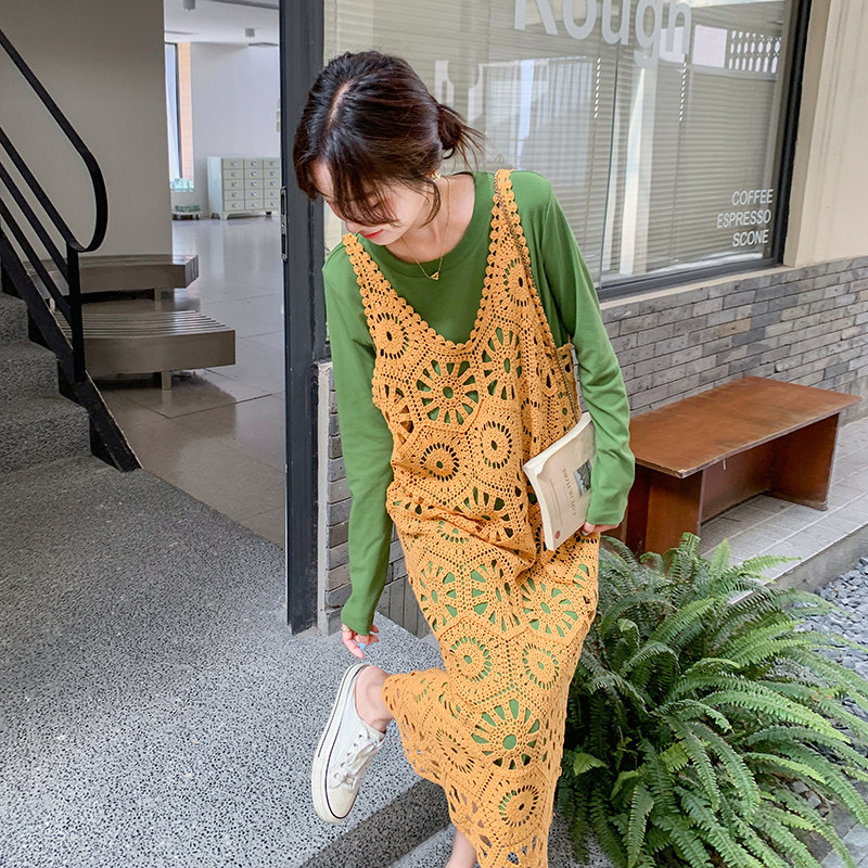 主推数据好上架就卖春新品镂空罩衫+打底裙套装2550P150K208,女装套装/套裙,2C252