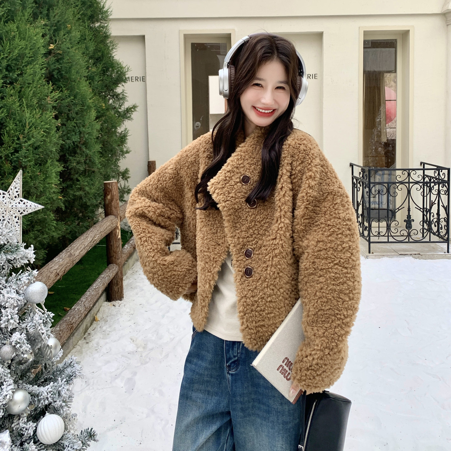 档口现货环保皮毛一体自发热底层羊羔毛外套2C233-835-P215-K319,女装皮草,2C233