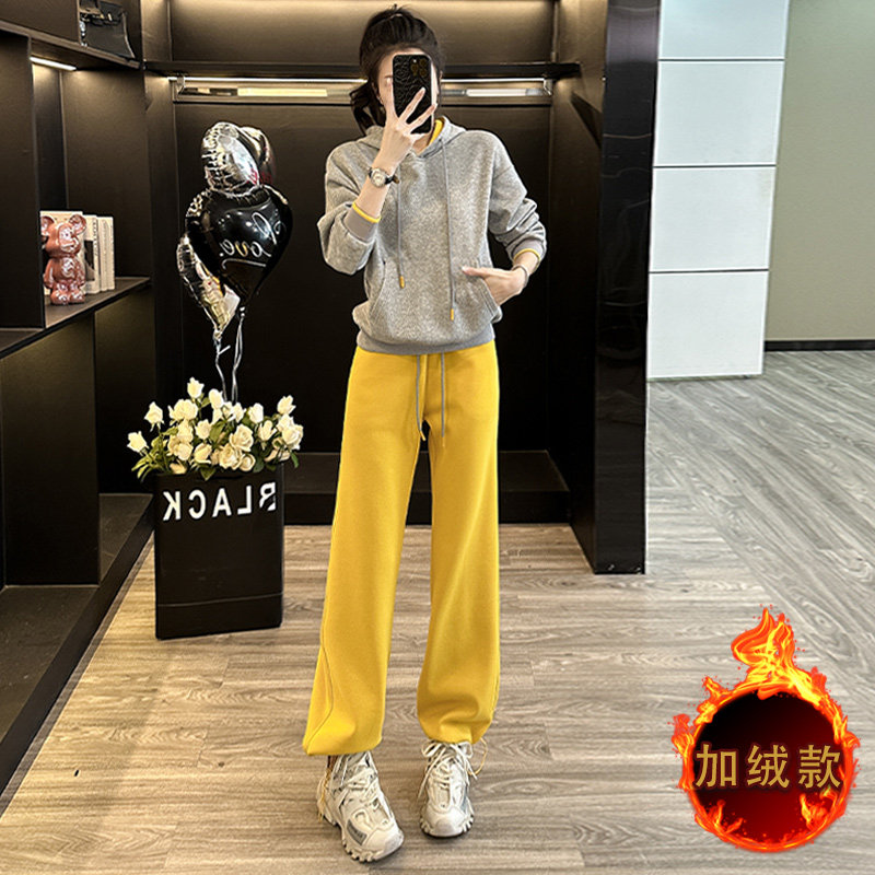 加绒加厚女秋冬季新款时尚运动套装,女装套装/套裙,2C310