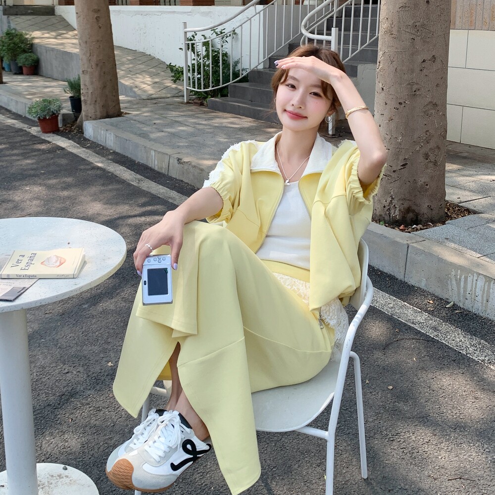 新款夏季休闲拼接蕾丝套装2C098-8532P155K218,女装套装/套裙,2C098