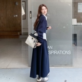 学院风条纹衬衫叠穿卫衣套装裙女2025秋新款休闲显瘦半身裙三件套，女装套装/套裙，2C212
