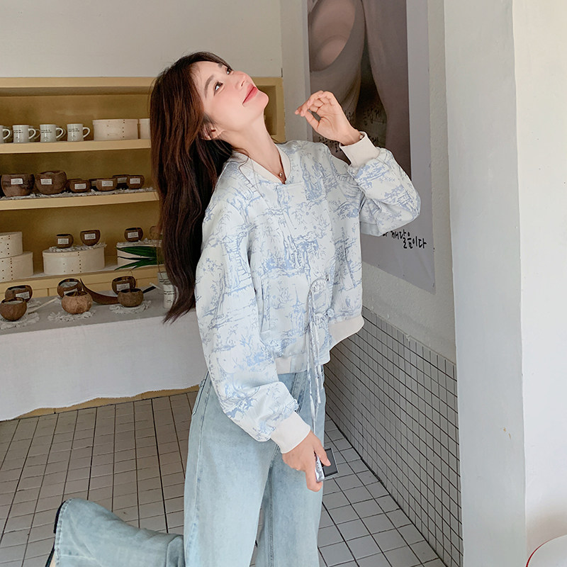 新中式国风棒球服外套女春秋独特漂亮超火好看休闲减龄短款小夹克,女装短外套,2C117