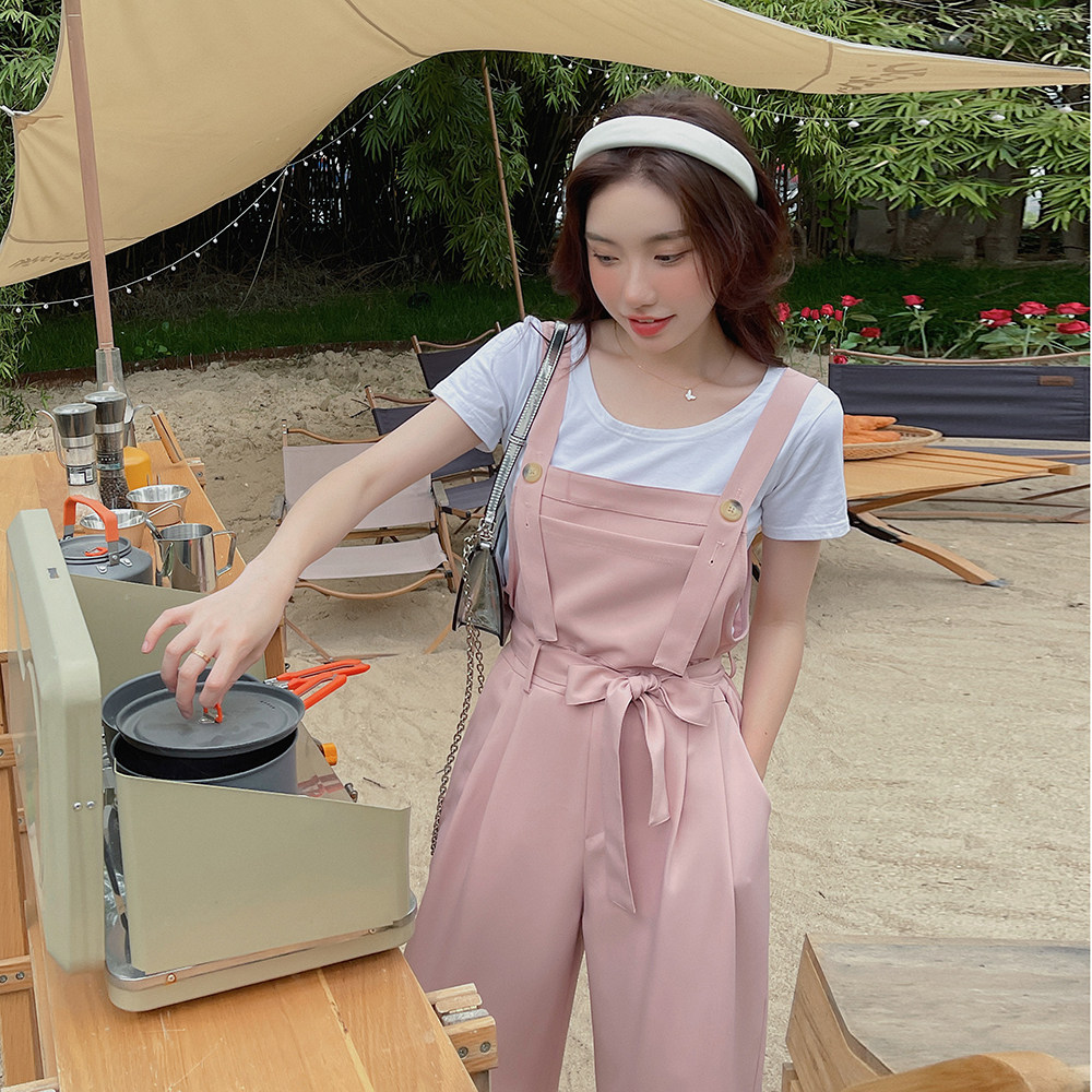 [现货】2025夏季新款韩系修身显瘦背带裤2C371-S161-P95-K148,女装连体裤,2C120