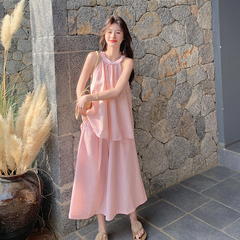 时尚套装睡衣长款日奢风脏脏风朋克风newvintage显瘦套装夏季,女装套装/套裙,2C073