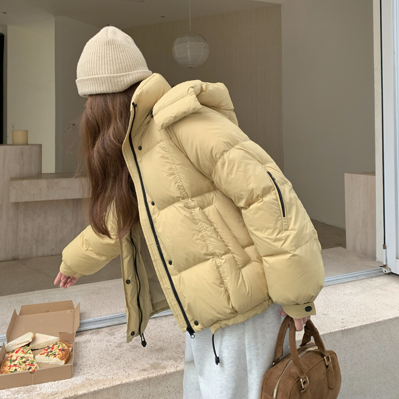 现货新款韩东大门加厚保暖羽绒服百搭连帽面包服女装外套图片