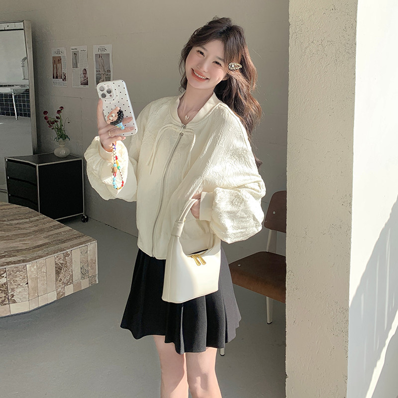 新中式国风白色夹克女2025秋季新款宽松独特超好看高级感短款外套,女装短外套,2C087