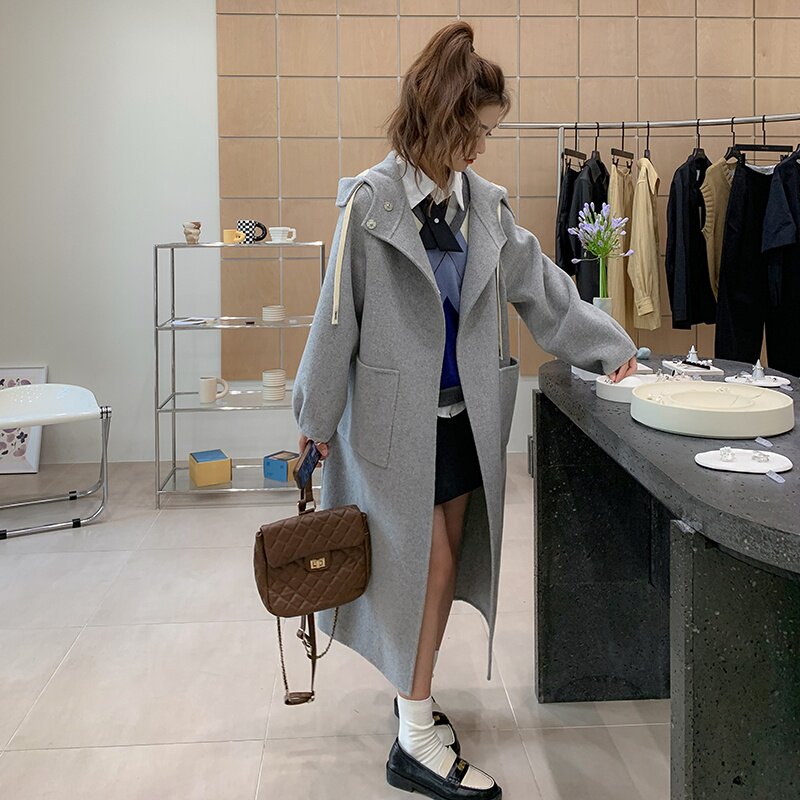 羊驼绒双面妮子连帽大衣561款P275K398,女装毛呢外套,2C333