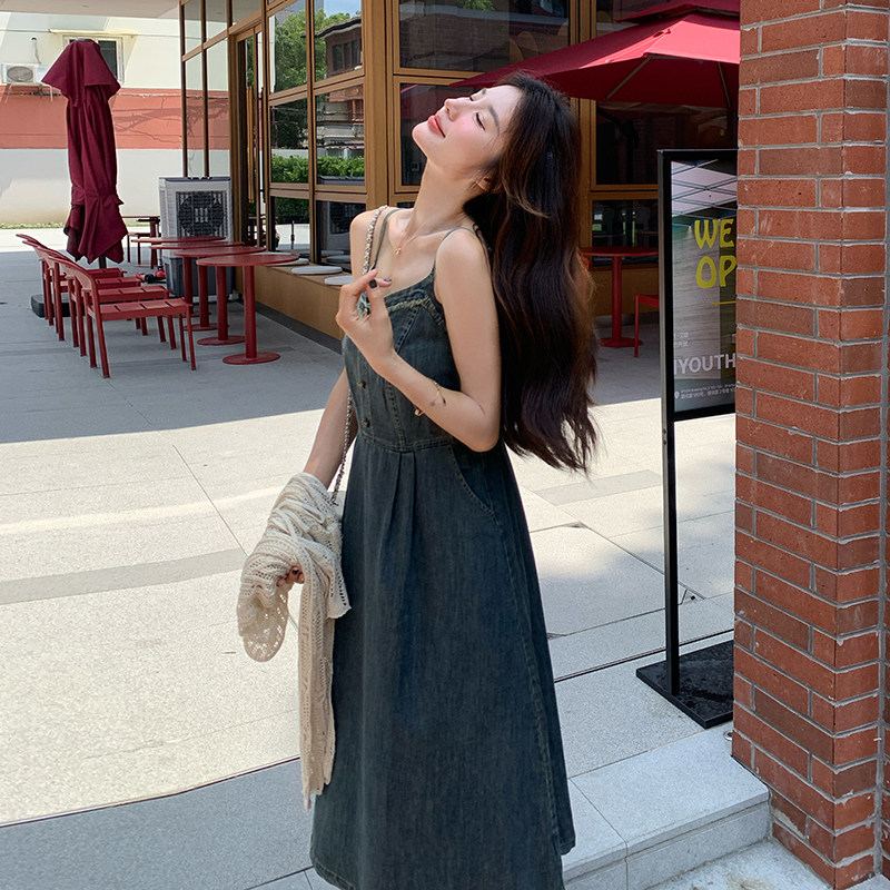 配吊带裙镂空针织开衫披肩2025秋季新款连衣裙两件套时尚套装,女装连衣裙,2C218