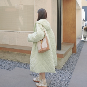 【主推现货】香草绿轻软连帽大棉被棉服 083-6631-P175-K258图片