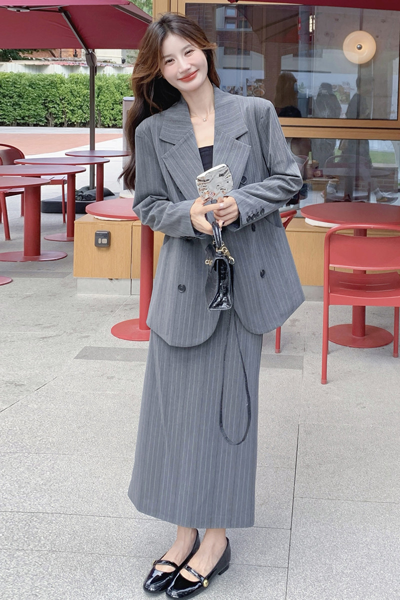 现货新款休闲西装+半身裙套装2C115-2206-P165-K225,女装套装/套裙,2C115
