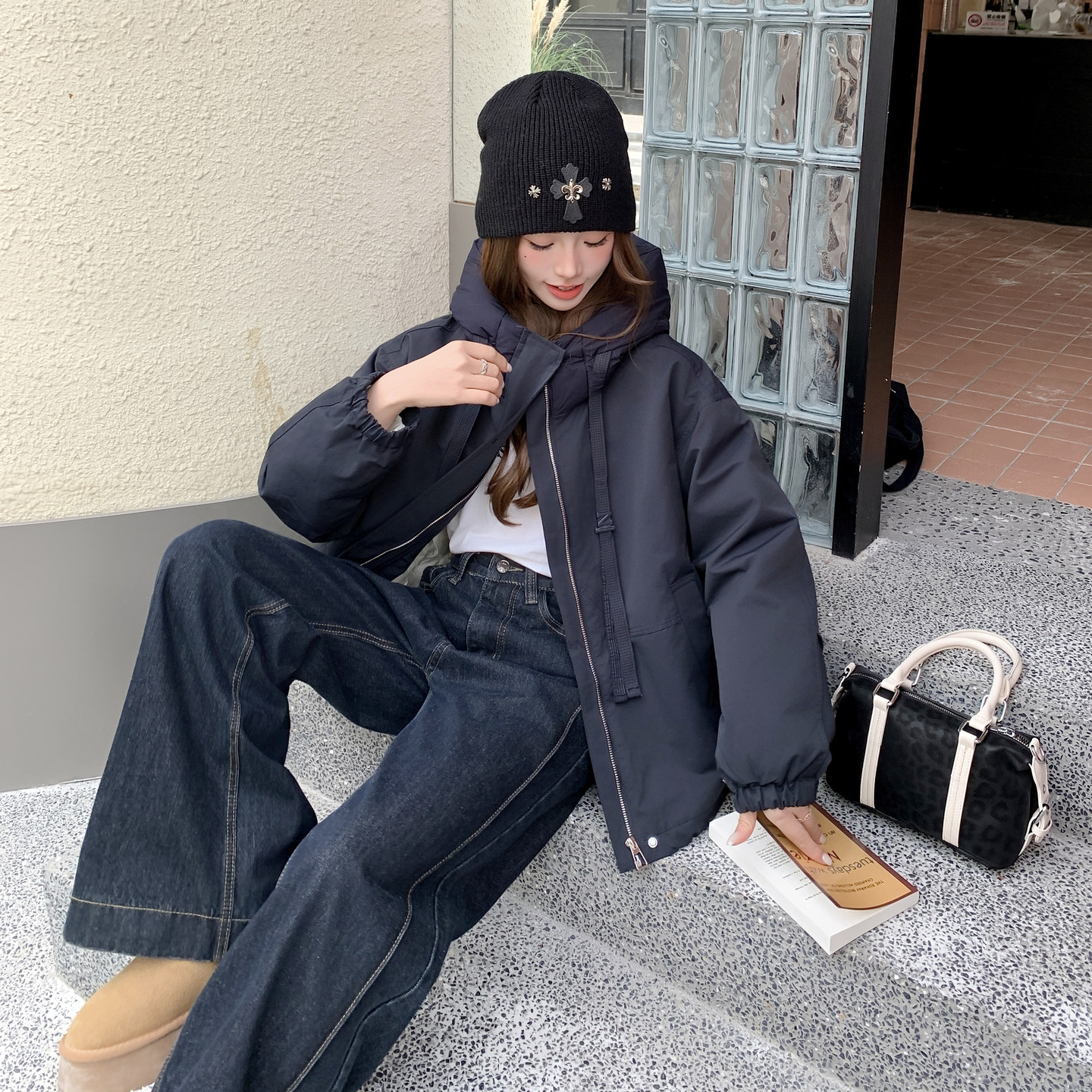 【档口现货】连帽款休闲保暖派克云绒服2C233-817-P225-K339,女装棉衣/棉服,2C233