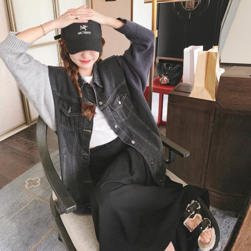 主推2026秋装新款高级感针织袖拼接牛仔外套1015-P145K198,女装风衣,2C069