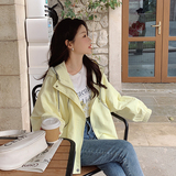 【档口现货】2025新款女装休闲黄色风衣外套春装266-p120-k170，女装短外套，2C266