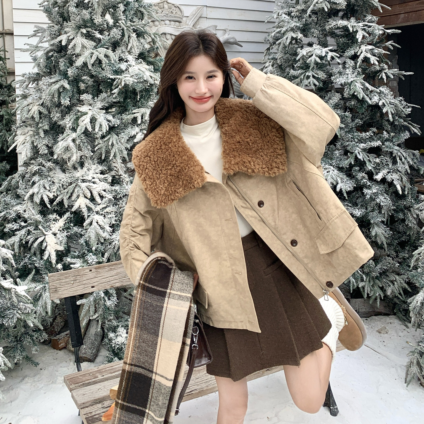 韩版宽松显瘦保暖羽绒服女冬季短款休闲90白鸭绒加厚毛领外套,女装羽绒服,2C166