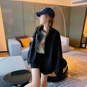 黑色棒球服外套女2025春季新款韩版高级感小个子百搭休闲夹克上衣图片