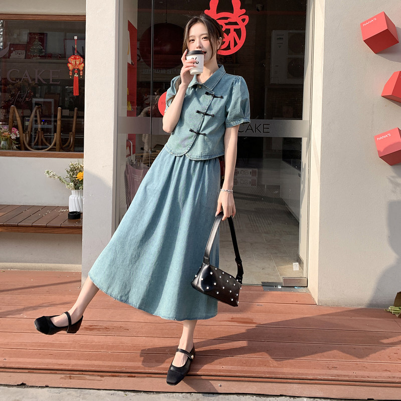 【现货】2025新款夏装女装新中式连衣裙套裙266-P130-K180图片