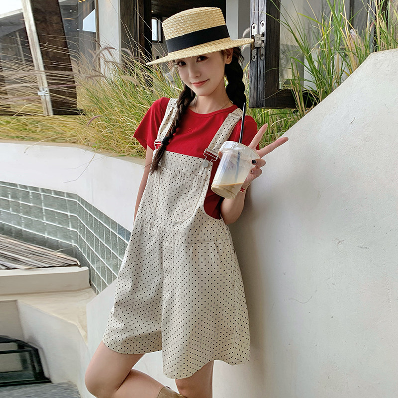 现货学院风新款夏两件套2C087-828背带裤P100K148套P135K188,女装连体裤,2C087