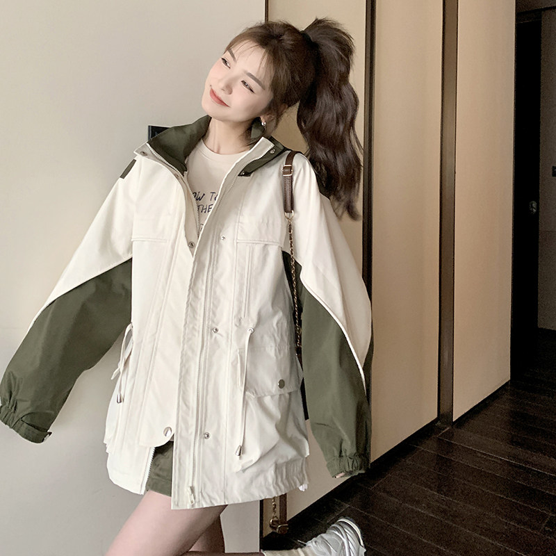 设计感户外工装冲锋衣女春秋新款短款小个子外套3031P155控228,女装风衣,2C166