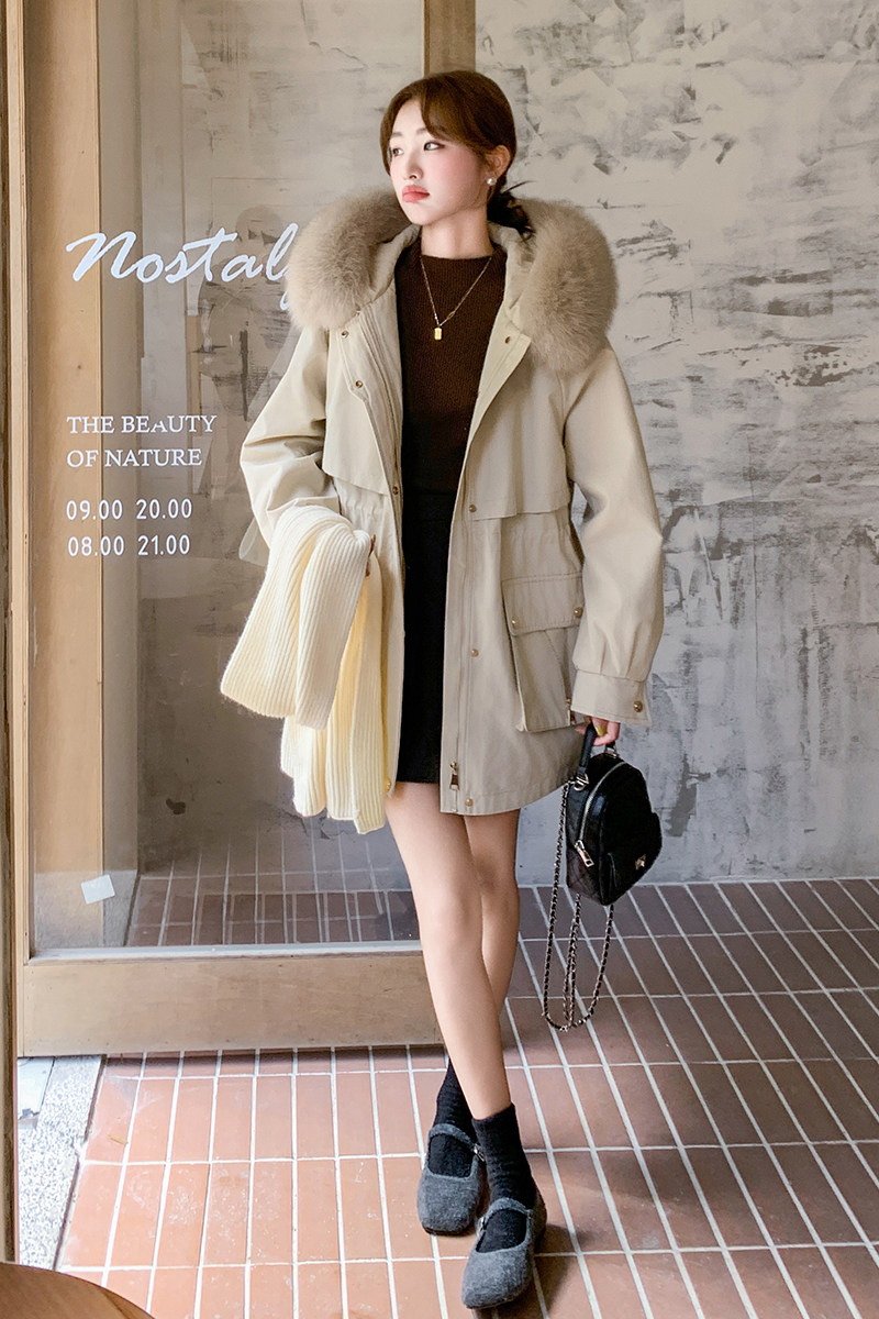 现货主推派克服24新仿真毛领内胆毛毛厚1C086-617-P195-K278,女装棉衣/棉服,2D044