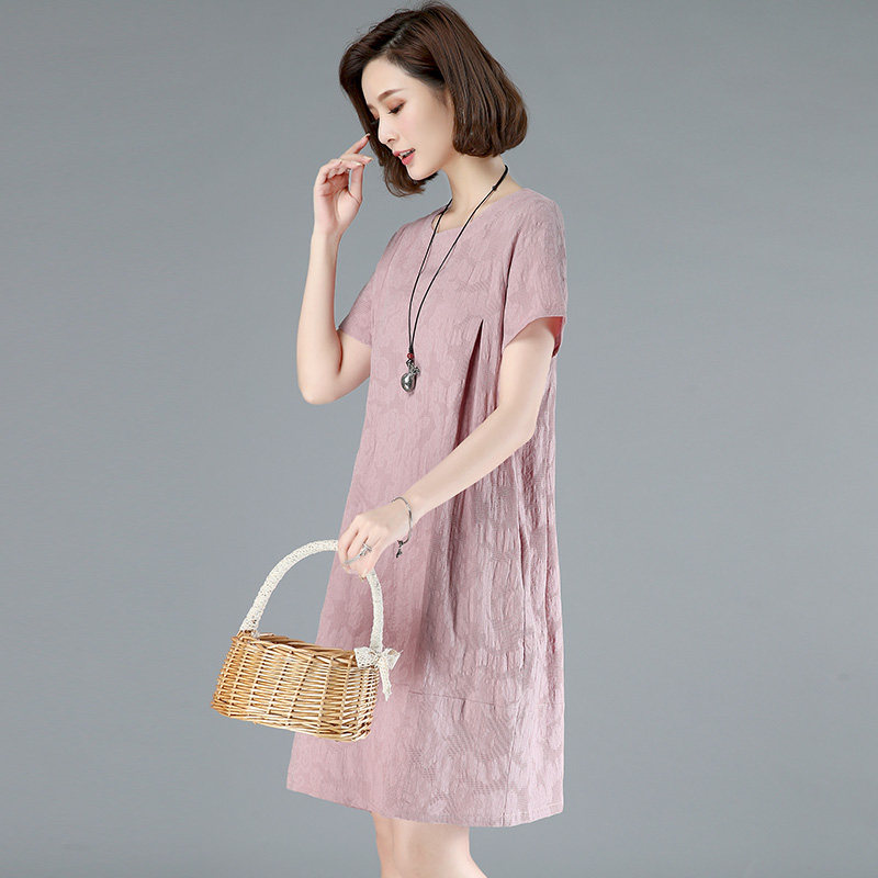 连衣裙时尚显瘦大方通勤春夏季韩版中腰，女装连衣裙，幸运星,女装连衣裙,1D073