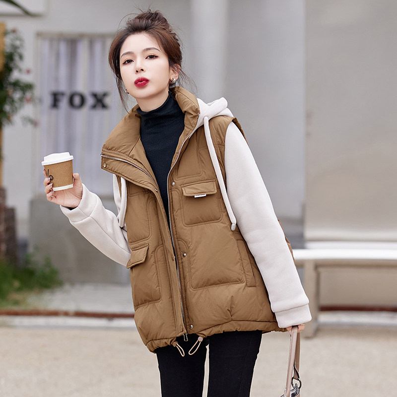羽绒服女2025年冬季新款韩版显瘦小个子时尚拼接短款冬天外套,女装羽绒服,蓝朵琳
