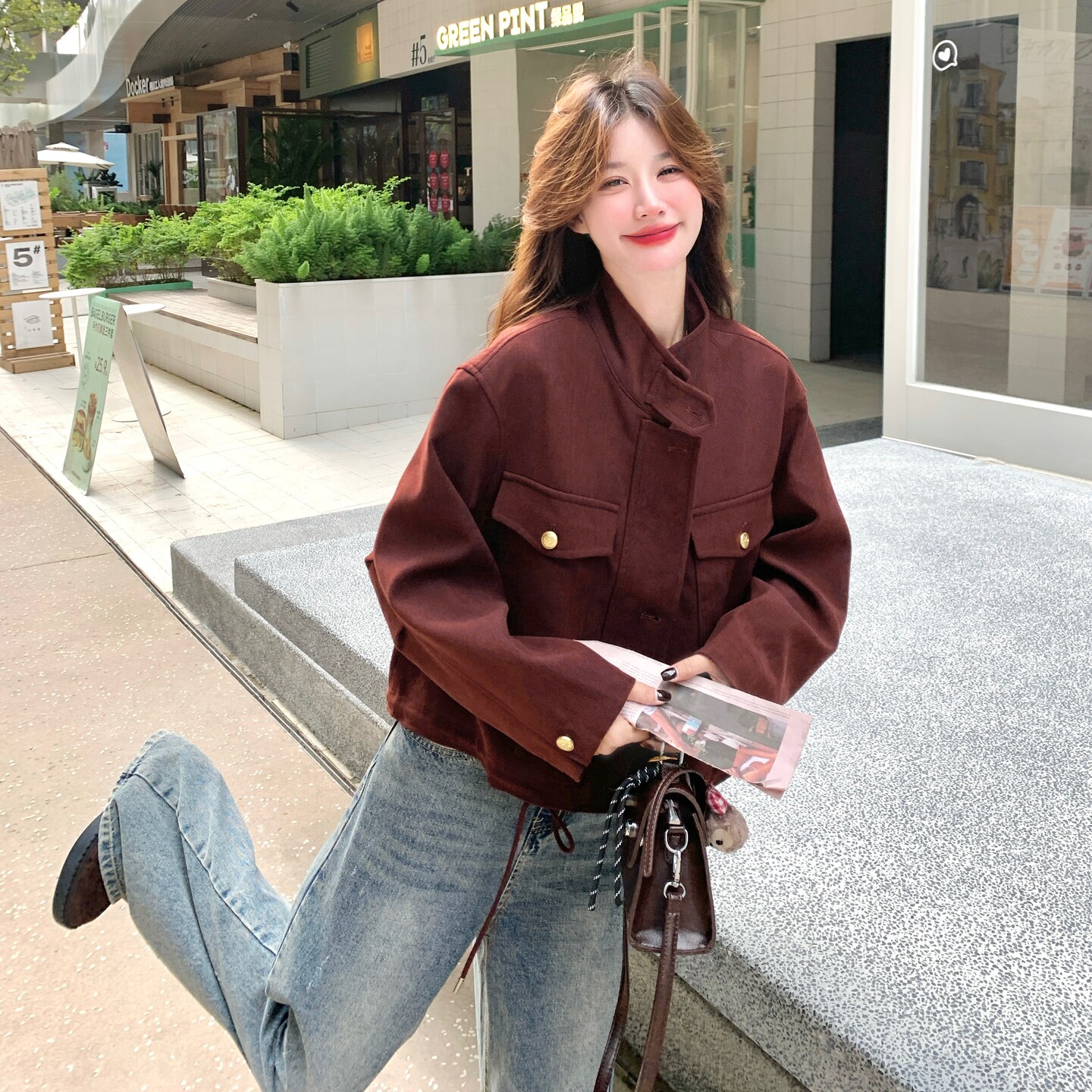 又酷又飒复古外套女2025秋季新款设计感洋气减龄复古时髦夹克上衣,女装短外套,2C012