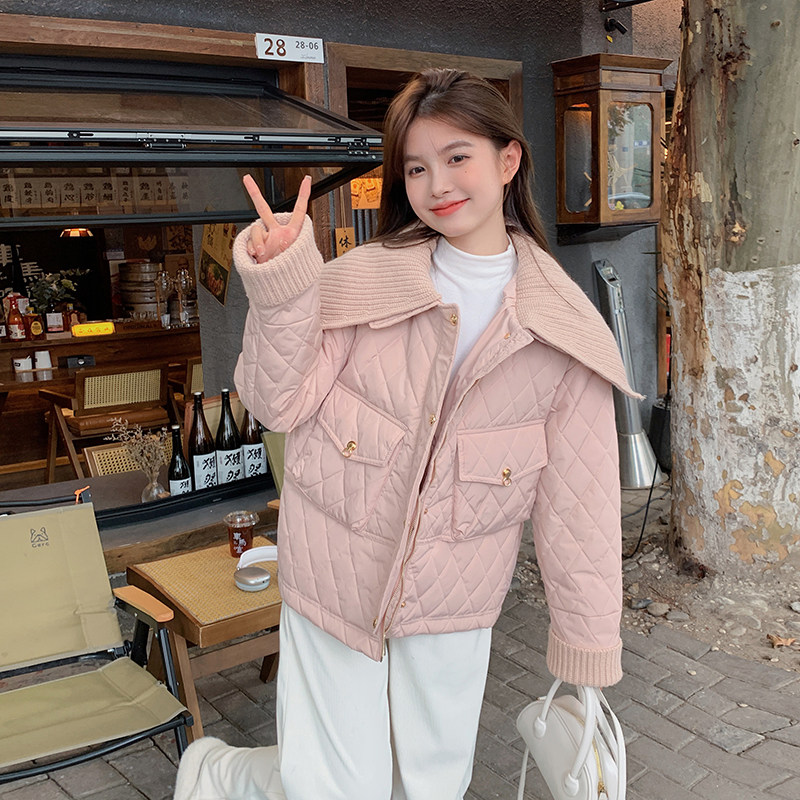 现货:冬装新款毛线大领子羽绒棉棉服2C135-2396P155K238,女装棉衣/棉服,2C135