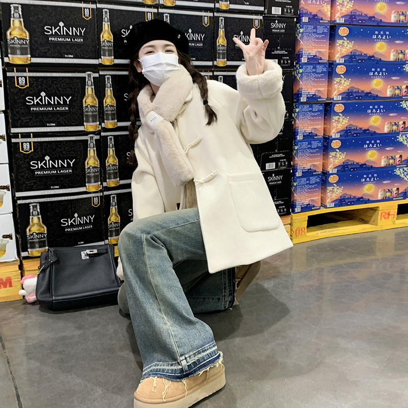 现货2025年冬季新款短款大衣2C098-8970P205K298,女装毛呢外套,2C098