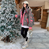 现货：2025年冬装新款设计感撞色印花羽绒服2C135-6856P295K428，女装羽绒服，2C135