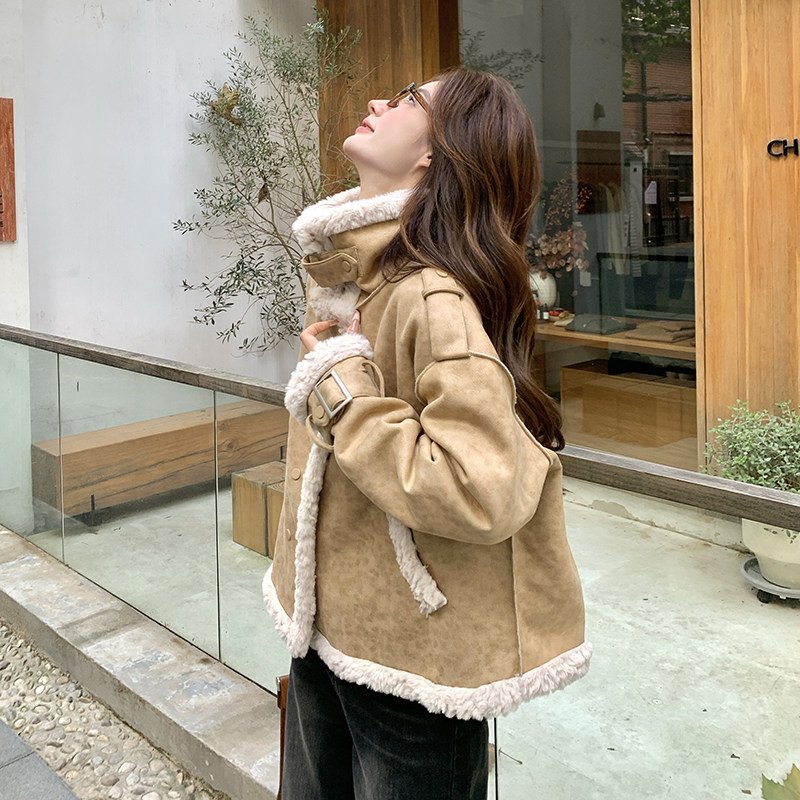 现货短款皮毛一体外套2C115-2230-P165-K248,女装皮草,2C115
